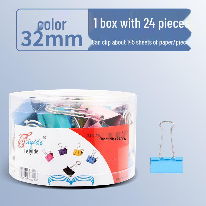 Mixed Pack of Colored Bulldog Clips - Large, Medium, and Small Paper Clips for Documents and Books