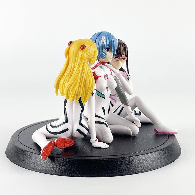 EVA Asuka Rei Mari Figuren Set 3 Stück Neon Genesis Evangelion Anime PVC Actionfiguren Spielzeug für Fans Geschenk Heim Schreibtisch Dekoration