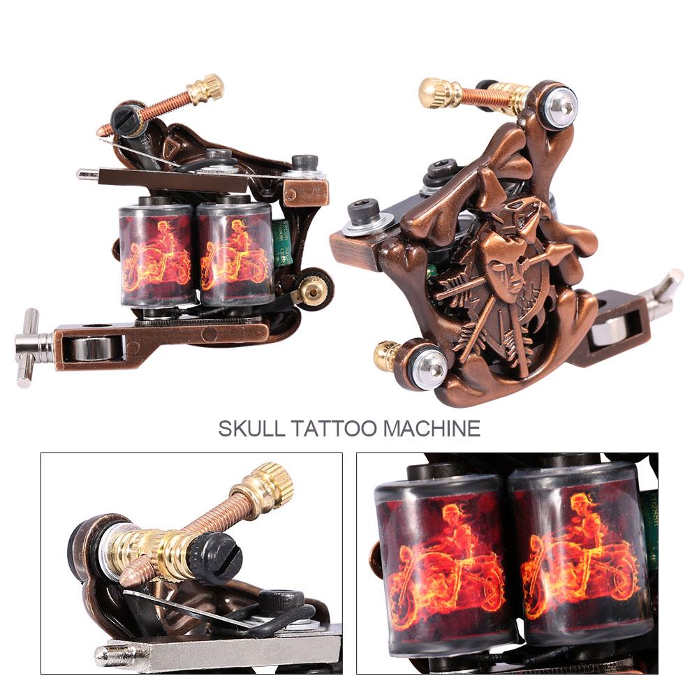 

Профессиональная 10-спиральная тату-машинка с рисунком черепа, шейдер-лайнер
