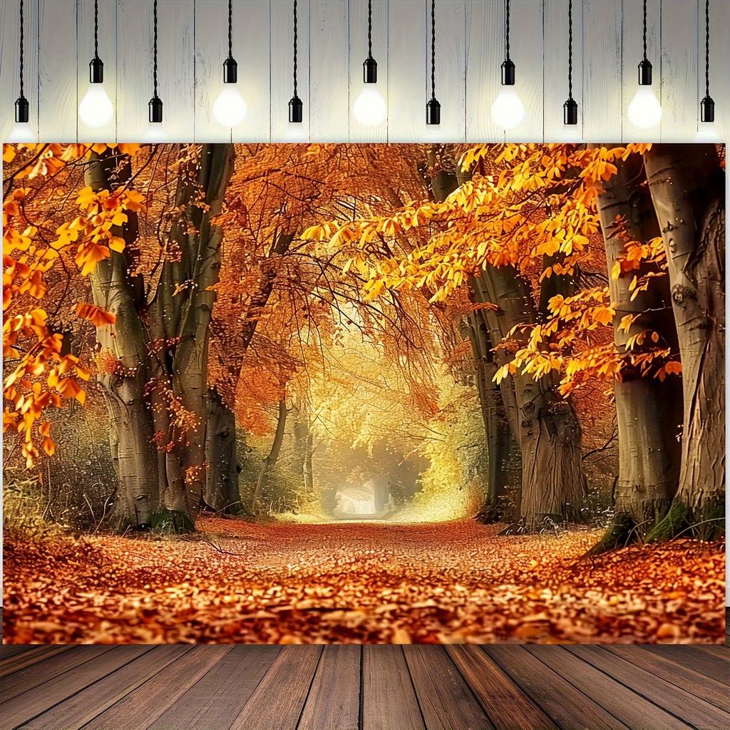2D Flat Design 1 Piece Autumn Forest Background Birthday and Family Photos