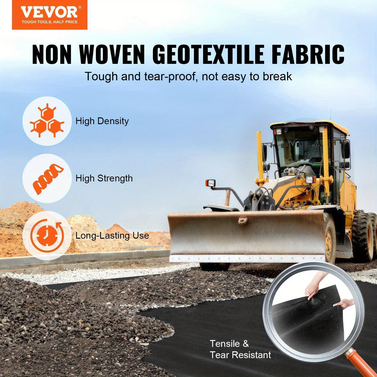 

Heavy Duty Non-Woven Geotextile Fabric Landscape Driveway Fabric Garden Weed Barrier with 10 U-Spikes PP Material 0.6M-23.62inX20M-787