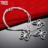 925 Sterling Silver Exquisite Tassel Butterfly Side Chain Charming Bracelet Gift Jewelry