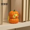 Resin Art for Home Entrance Halloween Pumpkin Duck Ornament, Stacked Yellow Miniature Ornaments Figurines, Cute Mini Desktop Decor Party Decorations