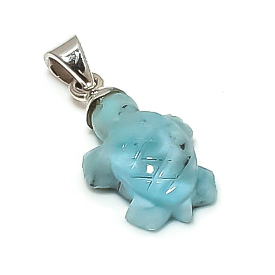 

Natural Larimar Gemstone Handmade 925 Sterling Silver Jewelry Pendant 1.10 Z1H26