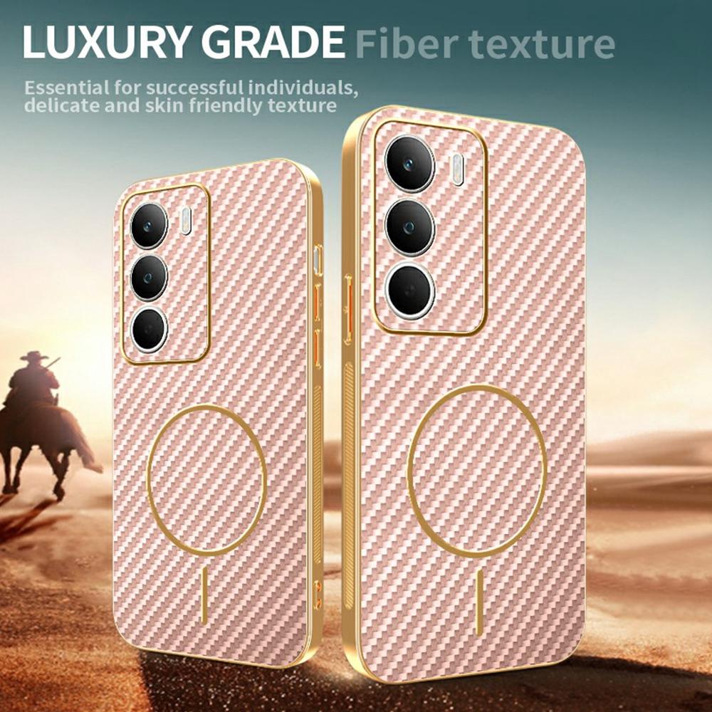 For Realme C71 4G Phone Case Carbon Fiber Textured Electroplated TPU Back Cover