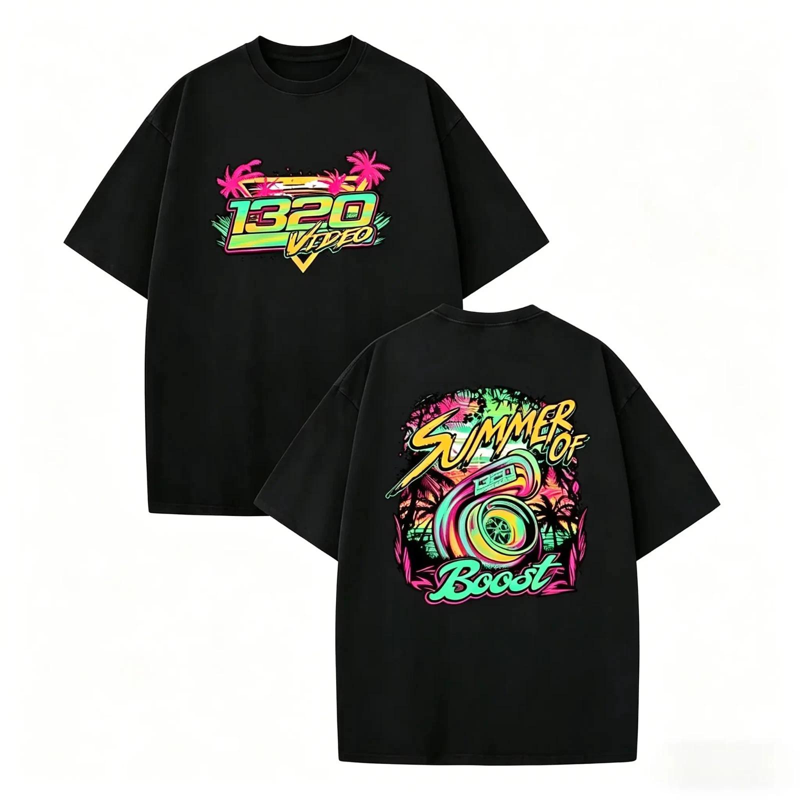 1320 Video Acceleration T-shirt Summer Racing Theme Neon Turbo Pattern Perfect L