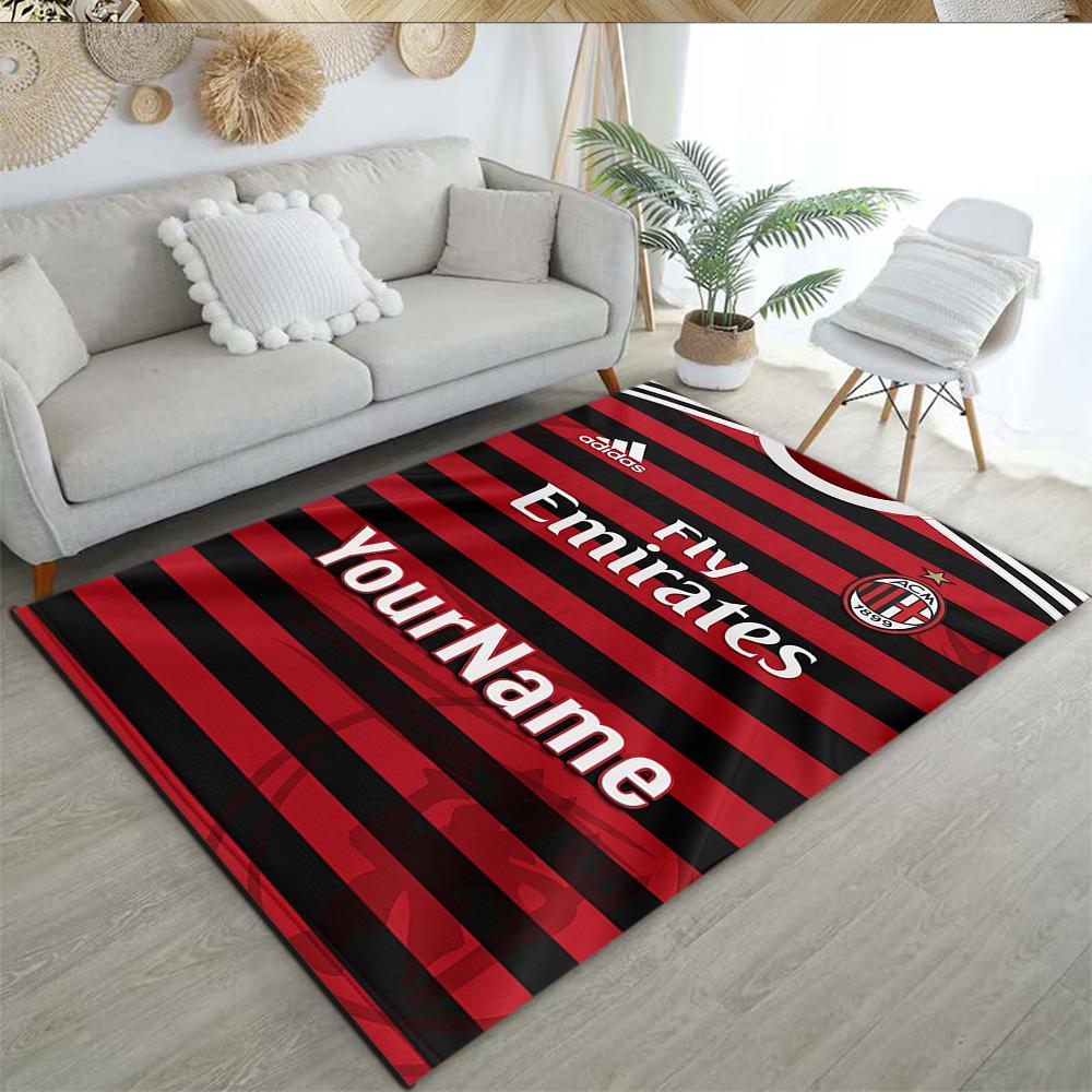 Ac Milan Customizable Name Floor Rug Office Rug Suitable for Bedrooms Balcony Foyer Kitchen Anti-slip Rug Office home decor