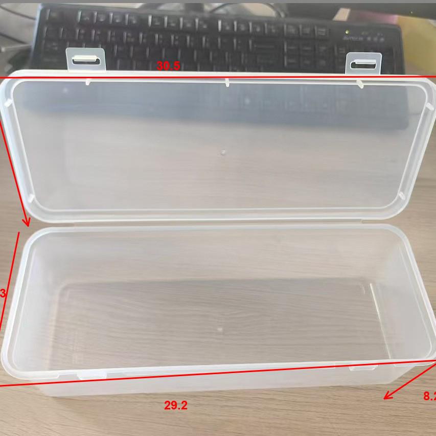 Obdélníkový průhledný PP plastový úložný box na sluchátka a psací potřeby