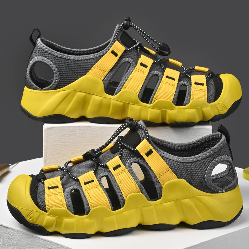 Summer Men Sandals Genuine Leather Boys Casual Shoes Outdoor Women Leather Sandals for Men Beach Shoes Roman Mens Shoes 46