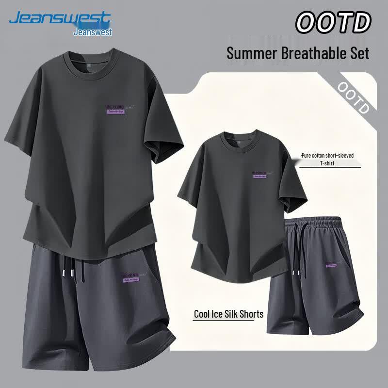 Jeanswest Men s Cotton T-shirt & Quick-Dry Shorts Set 2XL