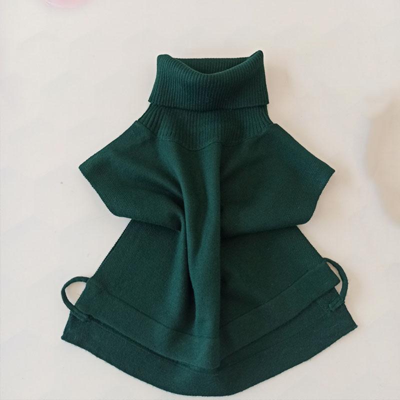 White Knitted Turtleneck Fake Collar Women Detachable Collars Winter False Collars Woman Black Removable Faux Col Half Shirt