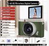 Retro CCD HD Flip Screen 4K DSLR with Dual Camera & Fill Light
