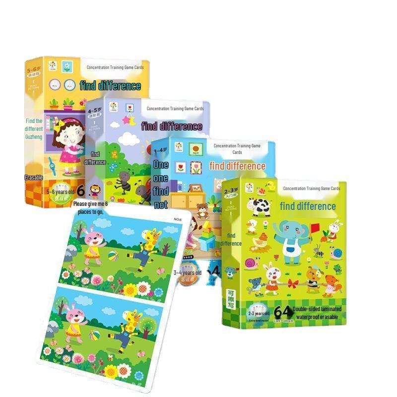 Spot the Difference Logic Maze Cards for Ages 3-6: Educational Game for Kids