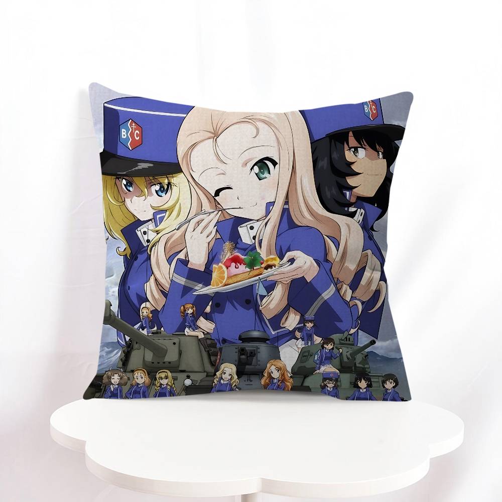 Girls Und Panzer Das Finale Omslag Med Kort Plyschtryck För Vardagsrum Soffdekoration Kuddfodral Örngott