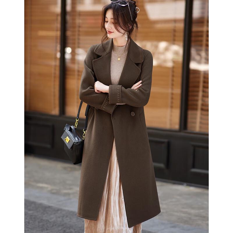 Sisui Nianhua Women's Elegant Mid-length Wool Blend Coat L22011N1