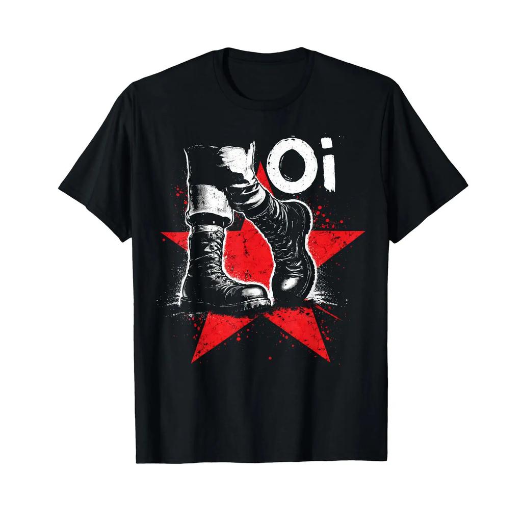Respect Oi Punk Rock Boots and Star Punks Not Dead Music T Shirt Vintage Washed Comfortable Str