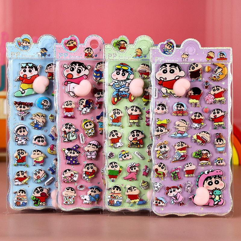 Kawaii Crayon Shin-Chan Soft Pinched 3D Puffy Buttocks Sticker Stress Relief Cute DIY Phone Case Laptop Decoration Sticker Gift