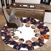 1pc Anime Volleyball Team Round Carpet  Office Chair Mat, NonSlip Rug with Haikyuu Characters for Anime Lovers