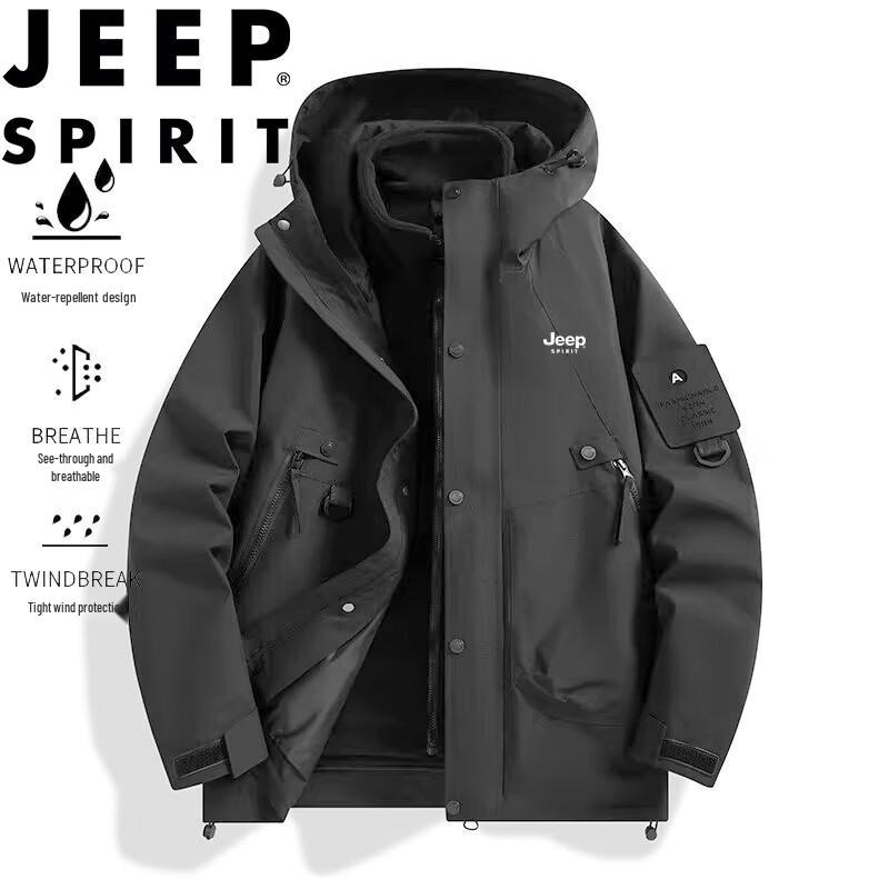 

JEEP SPIRIT Men s Hooded 3-in-1 Winter Jacket 5XL