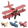 Iron Airplane  Ornament Aircraft Retro Airplane Model Delicate Vintage Biplane Handicraft for Home Decoration Cafe Ornament