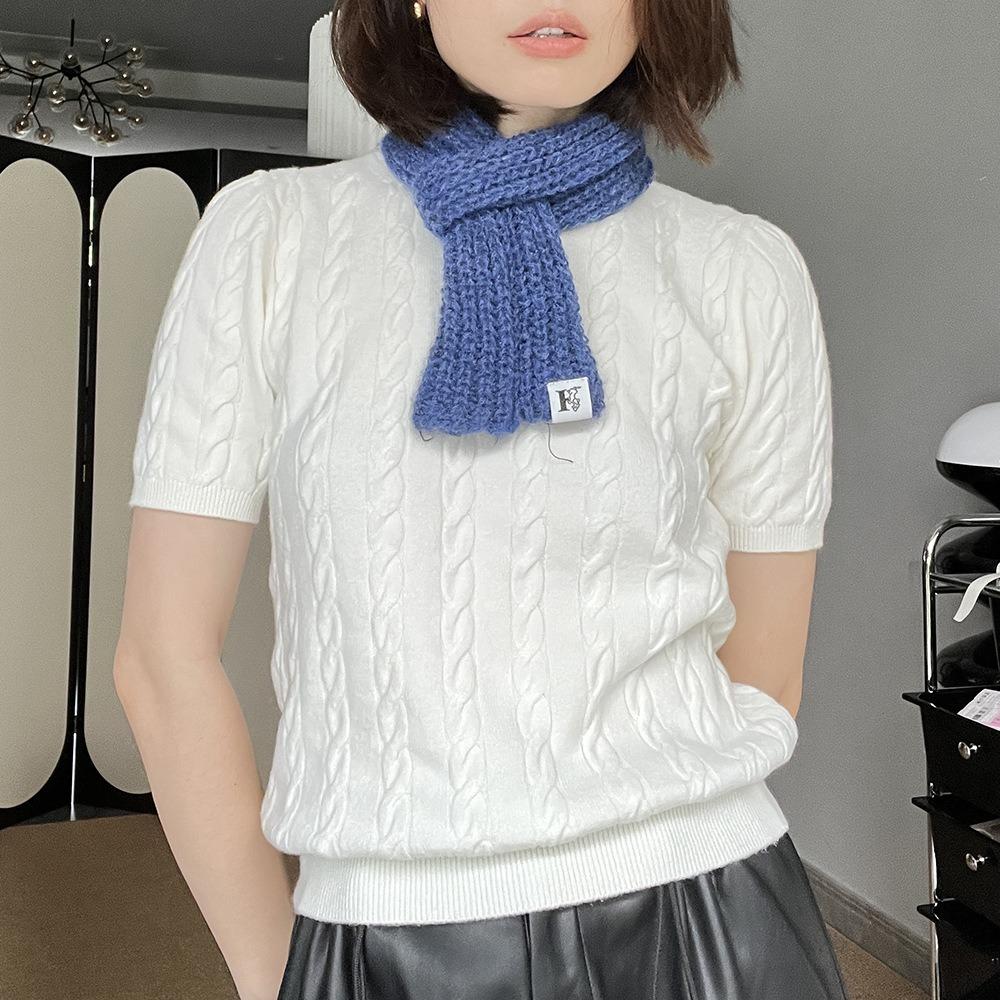 Imitation Cashmere Wool Knitted Scarves Solid Color Winter Scarves Fashion Narrow Long Scarf