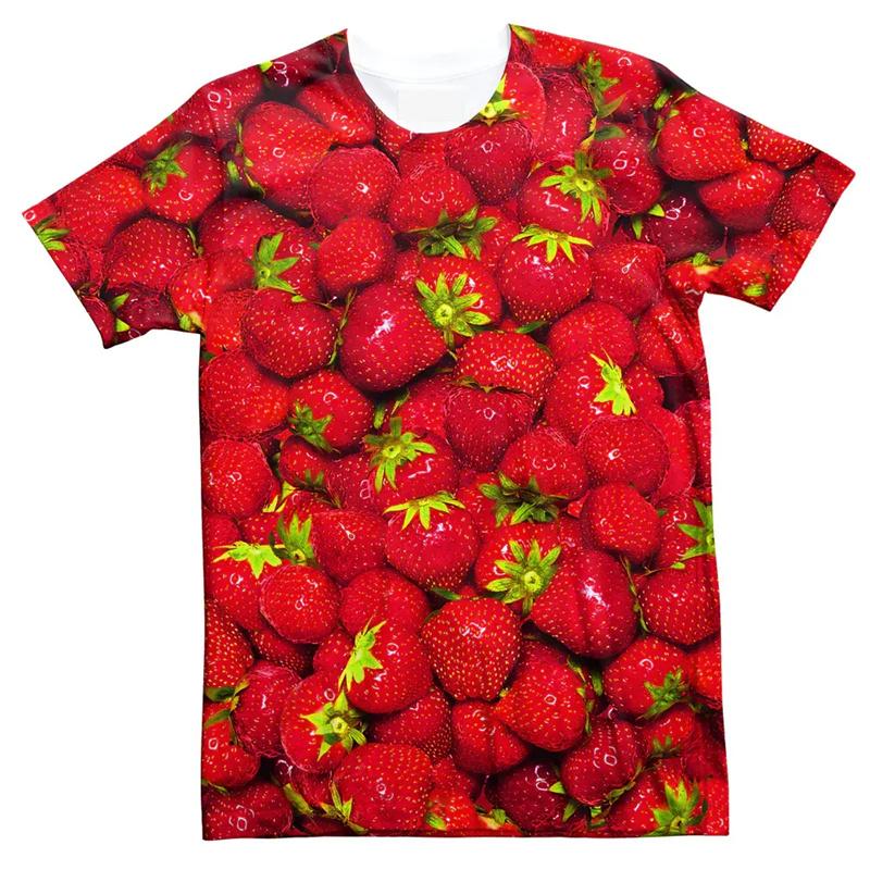 Fashion 3d Printed Fruit T Shirt For Men Vegetables Graphic T-Shirt Tops Women Summer Round Neck Short Sleeves Street Tee Shirts