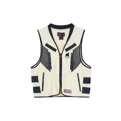 Gewebtes Netz-Patchwork Atmungsaktive Utility-Weste Herren Westen Strand-Hellgelb CZ4819-234