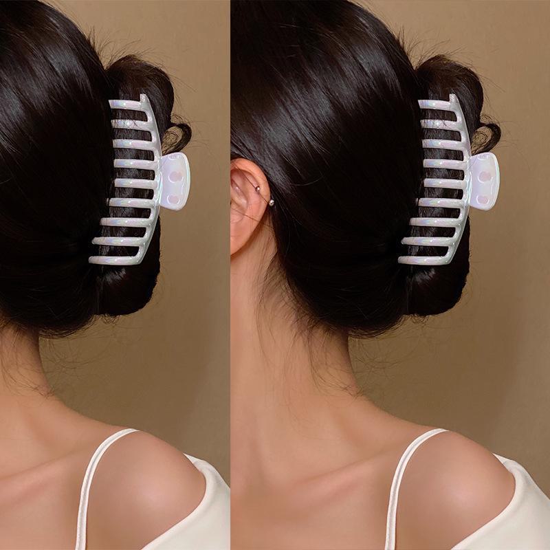 Gradient Square Acrylic Hair Clip - Versatile Shark Clip for Medium Hair