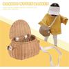 Wicker Baskets Kids Basket Wicker Basket Front Bicycle Storage Basket Wicker Straw Backpack Multi-use Picnic Basket for Girl Boy