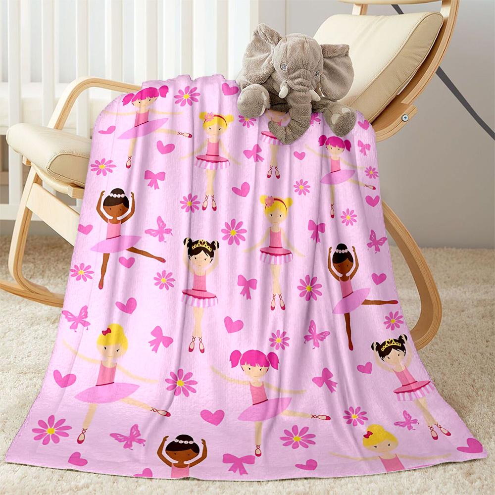 Dreamy Ballerina Flannel Blanket - Soft and Comfortable, Suitable for Sofas, Beds, Offices, Travel, and All Seasons, Making It A Perfect Holiday Gift.
