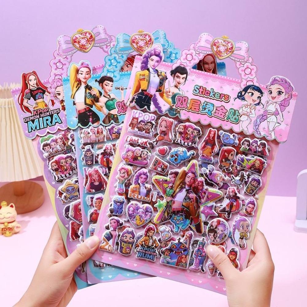 New Kpop Witch Hunter 3D Puffy Stickers Double Layer Cartoon Decal For Kids Water Bottle Luggage Scrapbook Decoration Gift