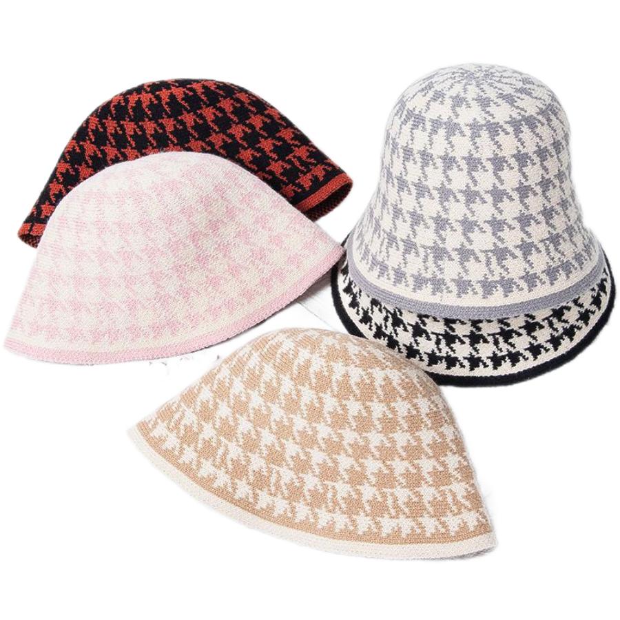 Spring Fall Winter Hat Ins Wind Japanese Bucket Hats Korean Cute Knitted Hats Wool Bucket Hat For Women Mum Mother's Day Gift