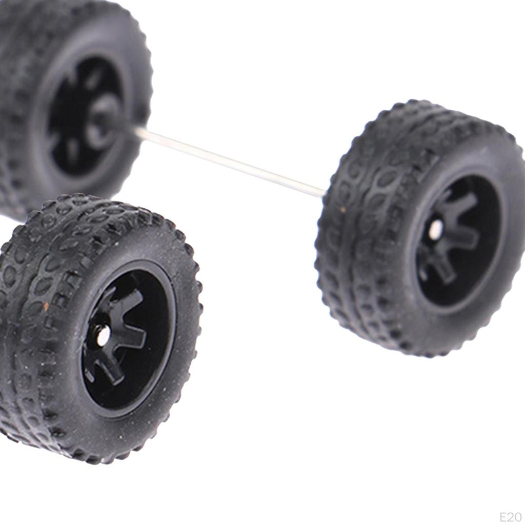 4 Pack 1/64 Scale Wheels with Axles for Diecast Car Models And RC Trucks