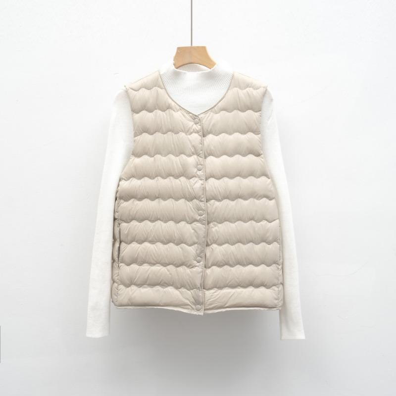 

Пуховый жилет новый национальный стандарт 90 пух женский внутренний жилет новый осенне-зимний легкий пуховик XL