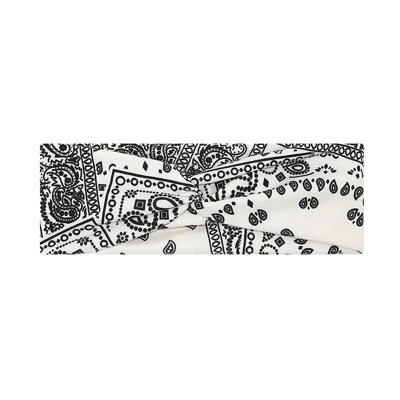 Cross-border Paisley Cotton Headband: Elastic, Washable, Perfect for Yoga & Sports.