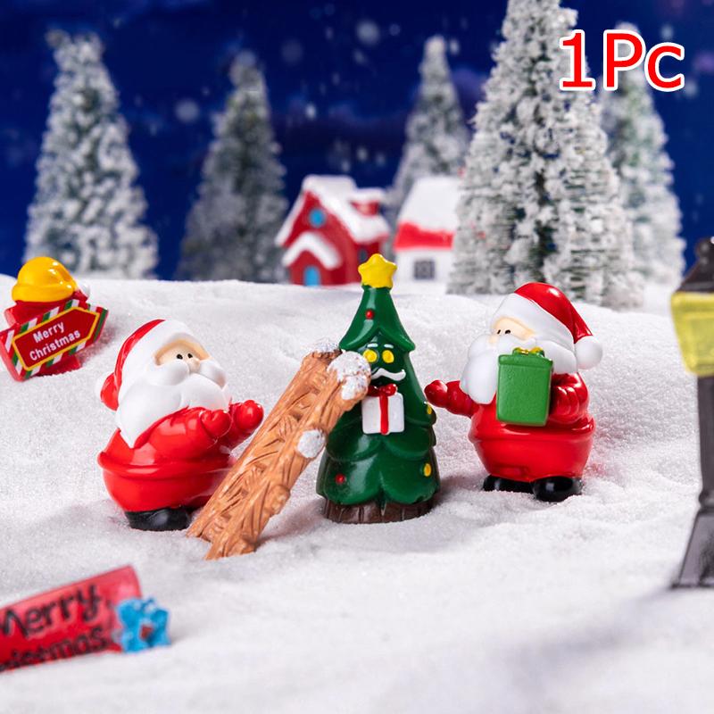 1PC Resin Adorn Micro Landscape Ornaments Creativity DIY Mini Gift Christmas Decorations Accessories