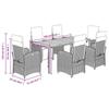 VidaXL Ensemble à Manger de Jardin avec Coussins 7 pcs, Chaises et Table de Patio, Meubles de Terrasse, Moderne, Noir Résine 3212472