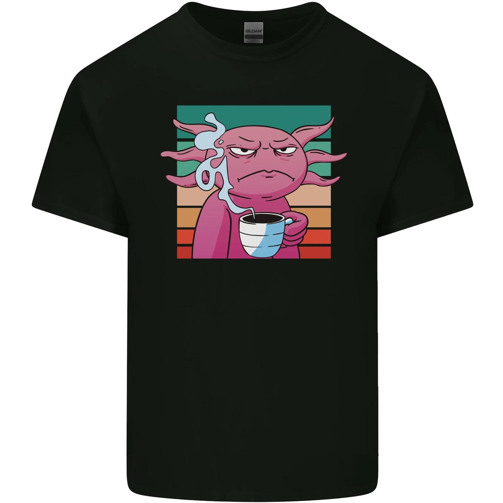 

Grumpy Axolotl With Coffee Kids T-Shirt Childrens M