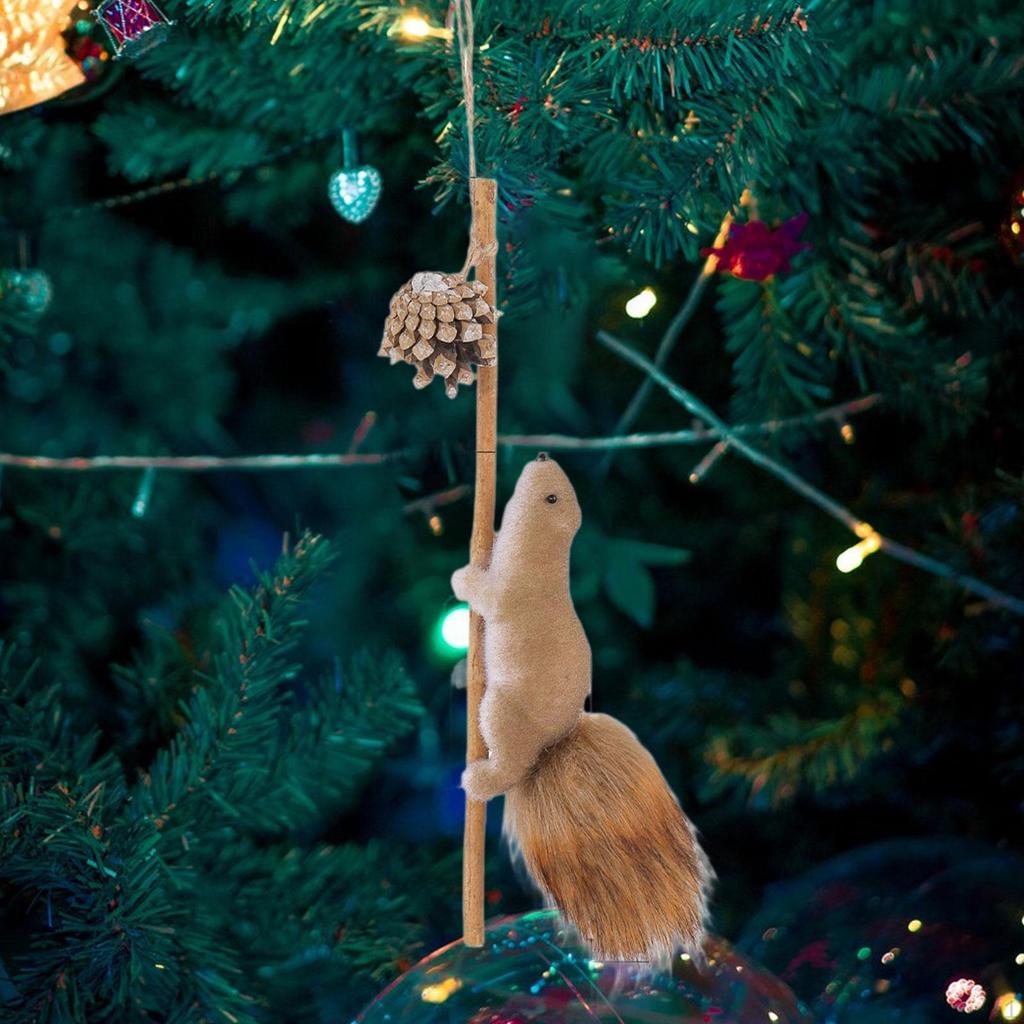 Squirrel Statue Gifts Cute Hanging Animal Sculpture for Office Xmas Tabletop