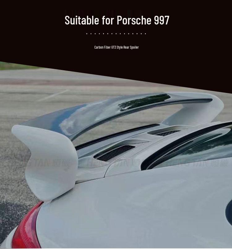 Porsche 997 GT3 Style Carbon Fiber Rear Spoiler Wing Diffuser