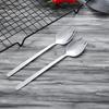 10Pcs Spork Spoon Fork Cutlery Long Handle Spoon Fork Silverware Multipurpose Portable Noodle Fork for Dessert Ice Cream Salad