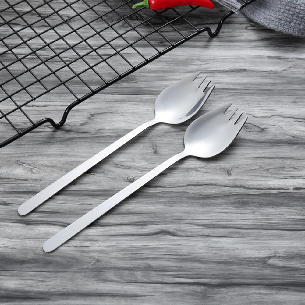 10Pcs Spork Spoon Fork Cutlery Long Handle Spoon Fork Silverware Multipurpose Portable Noodle Fork for Dessert Ice Cream Salad