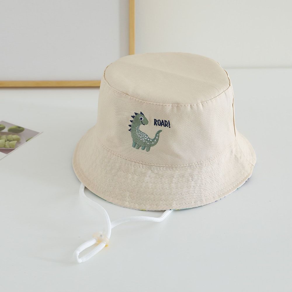 Cartoon Dinosaur Kids Bucket Hat Embroidery Baby Capybara Sun Cap Children Fisherman Hat  Toddler