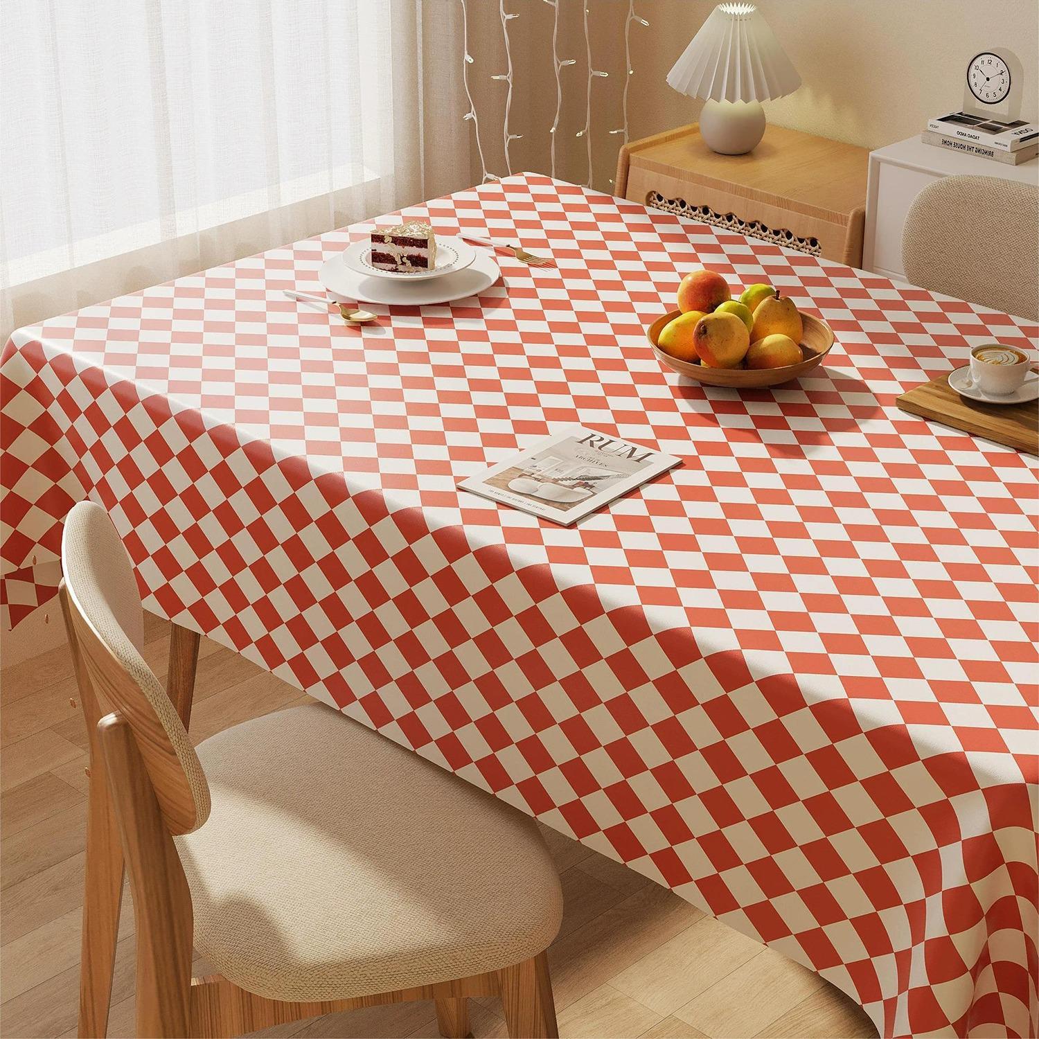 

Водонепроникна та маслонепроникна ПВХ скатертина - Прямокутна накидка на письмовий та обідній стіл, яку можна мити 90x150 cm