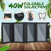 5V 40W Portable Solar Panel Folding Foldable Solar Panel Bag USB Port Waterproof Charger Mobile Power Bank Phone Battery