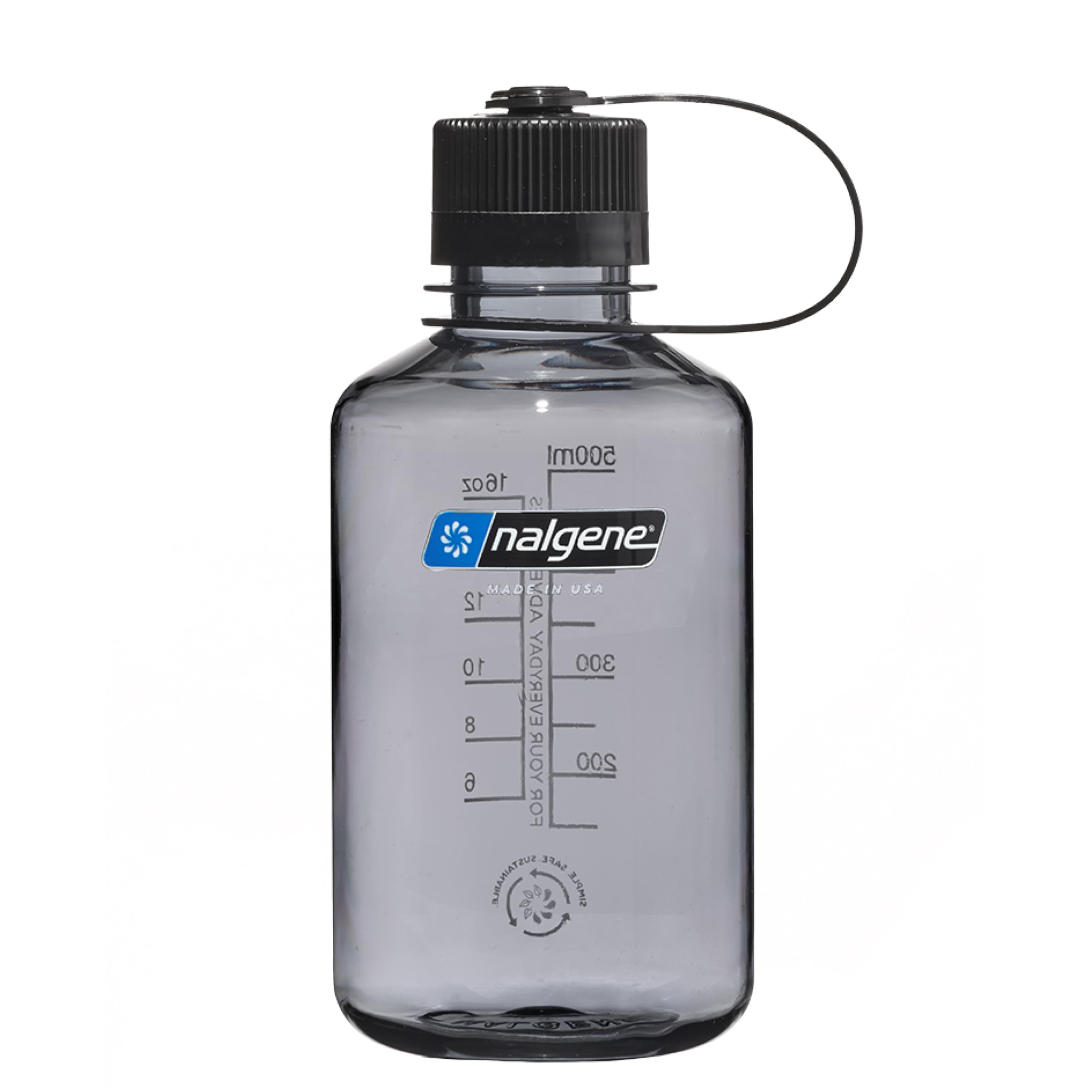 

Бутылка для воды Nalgene Sustain Tritan, изготовленная из материала, полученного из пластика 16 Узкая Серая Не содержит БФА 50% отходов, УНЦ, Горлышко, серый