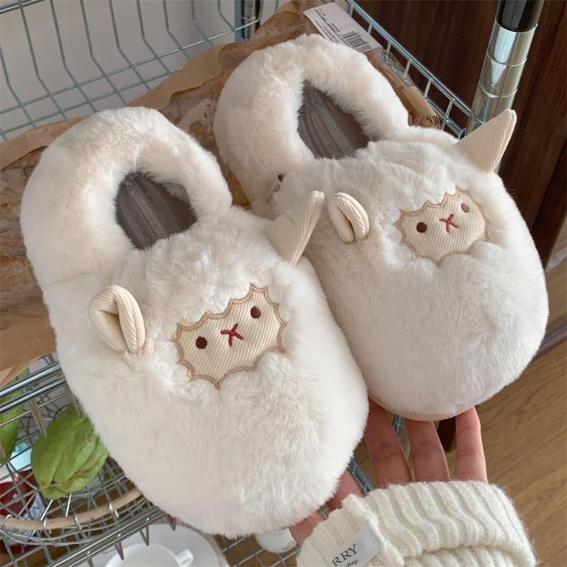 New Style of Women's Cartoon Thick-soled Plush Shoes with All-inclusive Cotton Slippers and Soft Soles