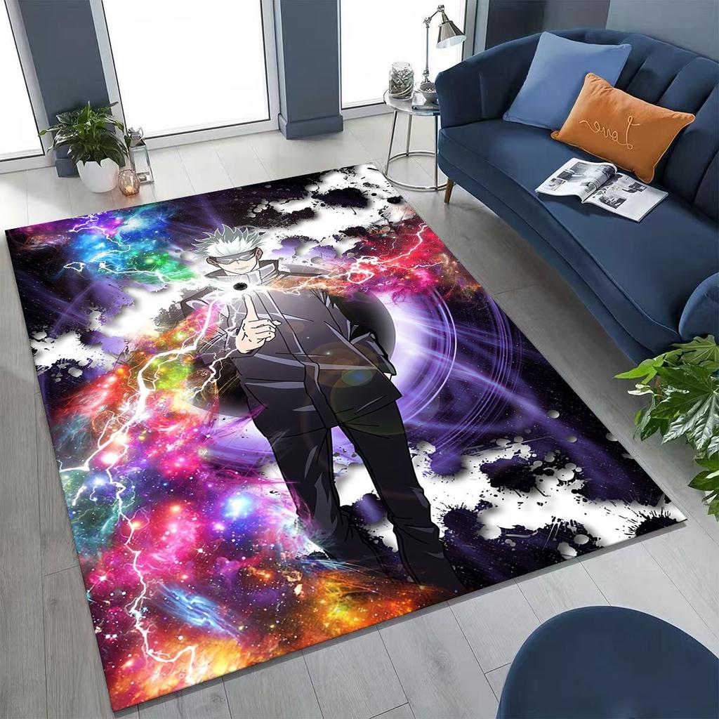 Anime Jujutsu Kaisen Yuji Satoru Kreskówkowy Dywanik do Sypialni Salonu Sofy Dekoracja Domu Wycieraczka, Duża Mata Podłogowa Antypoślizgowa do Zabawy dla Dzieci