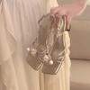 Pearl sandals women's summer new models with skirts gentle wind evening shoes thick heels not tired feet high heels