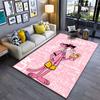 Pink Cartoon Panther with Drink suitable as a non-slip mat for the living room or bedroom sofa